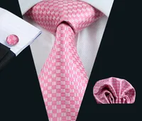 Wedding Pink Mens Silk Necktie Hanky Cufflinks Set Jacquard Woven Business Formal Casual Meeting Work N04483810222