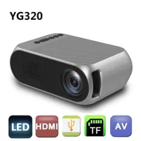 YG300 YG320 업그레이드 YG200 미니 LED 포켓 프로젝터 홈 비머 키머 키머 선물 USB 비디오 휴대용 프로젝터 선택적 배터리