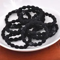100pcs lot Women Black Rubber Band Elastic Hair Band For DIY and Daily Wear Quality Thick Hair Tie Hair Accessories Pure Black Who204s