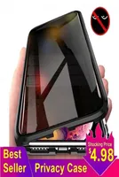 TONGDAYTECH磁気強化ガラスプライバシー金属電話ケースコケ360 iPhone SE XR XS 11 12 Pro Max 8 7 6 Plus7831283用マグネットカバー