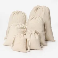 50 pezzi di cotone in cotone sacchetti di pacchetti di gioielli per imballaggio sacchetti per matrimoni sacchetti regalo da giro per le offerte da giro per saccheggio personalizzato T2212O