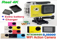 SJ8000 WiFi Sport Action Camera Ultra HD real 4K Waterproof Diving 20 LTPS 1080P helmet Camera Car DVR Camcorder Extra battery 9042203