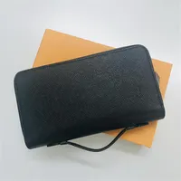 Zippy XL Wallet France Luxury Designer Men Smartphone Passeport Clé Carte de crédit Caisse Portefeuille Damier Canvas Taiga Leather Top 209U