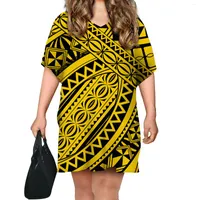 Party Dresses 2022 Lady Casual Batwing Sleeves Yellow Polynesian Tribal Women Loose Factory Price Wholesale Shirt