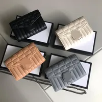 474575 Marmont Matelasse Mini Chain Bag Aria Collection Four Colors Geometric Plaid Wallet213E