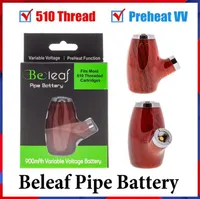 Kit de batterie de tuyaux BelEaf d'origine conception en bois pour cigarette 510 filetage Vape Pen 900mAh Tension variable de préchauffe rechargeable5999533