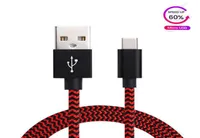 Micro USB Type C -kabel USB C Snabbladdare flätade kablar 1m 3ft 2m 6ft snabb laddningsladd för not 10 S20 Plus Huawei P30 P50 Pro 9888844