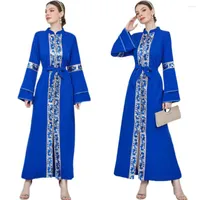 Ethnic Clothing Luxury Embroidery Sequins Women Long Dress Eid Abaya Islamic Vestidos Dubai Turkey Muslim Evening Party Gown Ramadan Maxi