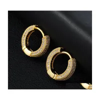 Stud Designer Earrings Hiphop Jewelry Iced Out Earring Bling Men Women Diamond Stud Earings Rapper Charms Gold Sier Earing Gift Drop Dhfeq