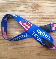 Trump Chest Card Riem verwijderbare vlag van de Verenigde Staten Key Chains String Badge Pendant Party Gift mobiele telefoon Lanyard Dh1607177