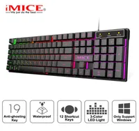 IMICE GAMING Tangentbordimitation Mekaniskt tangentbord Backlight Engelska Gamer Keyboard Wired USB Game Tangentboards Computer9078549