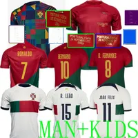 2022 Jerseys de fútbol Portugal Bruno Fernandes Diogo J. Portuguesa Uruguay Joao Felix 22 23 Camisa de fútbol Prepartial Especial Bernardo Doha Home Away Kids Suica Camiseta