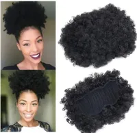style Afro Short Kinky Curly Ponytail Bun cheap hair 50g 100g Synthetic hair ponytail for black women8603590