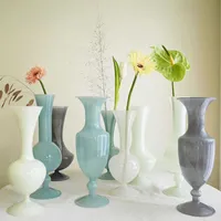 Vases Vintage Glass Vase Home Decor Plant Pots Decorative Flower Pot Glass Container Decor Modern Korean Style Wedding Decorate Party T221205