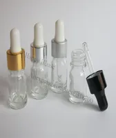 500 x 5 ml Clear Mini Glass Dropper Bottle 5cc Botella de aceite esencial de vidrio transparente con gotero de aluminio9181570