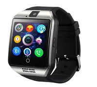 Q18 Smart Watch Watches Bluetooth Smartwatch Wristwatch avec caméra TF SIM CARD PEDOMETHER