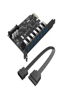 Computer Cables Connectors ORICO SuperSpeed USB 30 7 Port PCIE Express Card With A 15pin SATA Power Connector PCIE Adapt Expan3177243