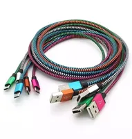 Typ C USB -kablar Obrutet metallkontakt Tyg Nylon Braid Micro Android Cable Lead Charger 1M 3ft2M6ft 3M 10ft7159703
