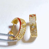 Dangle Earrings Stainless Steel 18K Gold For Women Diamond-encrusted Classic Titanium Light Luxury Gift Jewelry