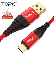 TOPK AN42 3A CARGA RÁPIDA 30 USB Tipo C Cable para Xiaom Redmi Note 7 Cable de tipo de carga rápida para Samsung S9 S10 más USB CFY746713107