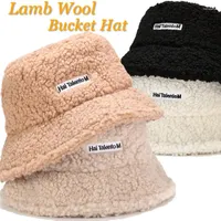 Berets Women Lamb Faux Fur Bucket Hat Autumn Winter Fashion Warm Teddy Velvet Hats Outdoor Thicken Wool Panama Cap Fisherman Caps