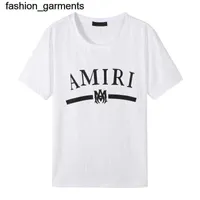 designer Men's T-Shirts Fashion brand Amirs new letter printing casual couple white