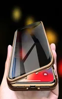 Privacy Metal Magnetic Case per iPhone xr xs 11 12 pro max anti -peeping trasparente in vetro a doppia faccia a doppia faccia sottile 360 ​​protezione completa5024693 Full.