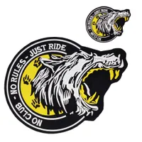 Lone Wolf No Club No Rules Patches dla kamizelki motocyklowej ubrania motocyklowe Bandit Haftle Patches Iron