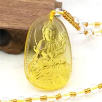 Pendant Necklaces Buddhist Buddha Brand Necklace Natural Stone Beads Crystals Strand Rope Chain Unisex Yoga Healing Jewelry Gift Y1102