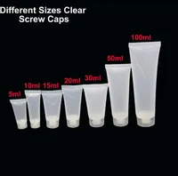 5ml 10ml 15ml 20ml 30ml 50ml 100ml Clear Plastic Lotion Bottles Frosted Soft Tubes Sample Container Empty Cosmetic Makeup Cream Container