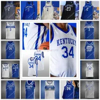 Баскетбол в колледже носит NCAA Kentucky Wildcats Basketball Jersey Stuthed Custom Style 31 Kellan Grady 34 Oscar Tshiebwe 11 Dontaie Allen 55 Lance Ware Bryce