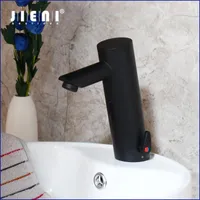 Bathroom Sink Faucets JIENI Matte Black Basin Faucet & Cold Water Mixer Touch-Free Infrared Tap Brass Automatic Sensor