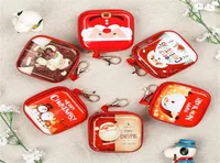Quality Cartoon Coin Purse Christmas Tree Hanging Ball Ornament Santa Claus Gift Mini Wallet Candy Bag Key Pouch Pendant Earphone 7491058