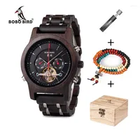 Wristwatches BOBO BIRD Wooden Men Watch Luxury Stylish Quartz Timepieces Chronograph Mechanical Watches In Wood Gift Box Relogio Masculino