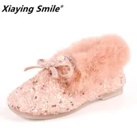 Boots Winter Warm Fur Snow Children Furry Shoes Girls Nonslip Leather Kids Footwear Child Comfortable Sneaker 221206