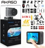AKASO V50 Pro native 4K30FPS 20MP WiFi -Actionkamera mit EIS -Touchsbildschirm Einstellbarer Blickwinkel 30m wasserdichte Sportkamera 21032426379