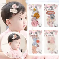 Hårtillbehör 4 datorer per uppsättning Baby Girl Hairpin Cute Bow Clips Olika stilar Korea mode huvudboneprova