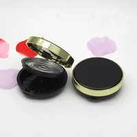 Storage Bottles Cosmetic Powder Compact With Mirror Double-Layer Dia 59.5mm DIY Empty Makeup Container Black-Gold Highlight Packing Box 10
