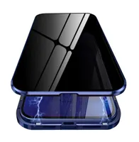 Конфиденциальность магнитная защитная чехла телефона для iPhone 12 Mini Pro Max Anti Peeping Двойное крепкое стеклянное металлическое бампер Ful5230571