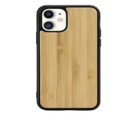 Echtes Holzhülle für iPhone 11 glatte Oberfläche mit weichem TPU Edge Design3731273