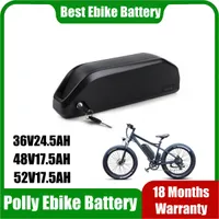 Reention polly ebike battery 48v 52v 15ah 17.5ah electric bike down tube batteries 36v 24.5ah with charger for 500w 1000w bafang motor