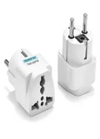 100 Pcslot Universal 2 Pin AC Power Electrical Plug Adaptor Converter Travel Power Charger UKUSAU To EU Plug Adapter Socket1731818