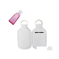 Andere evenementenfeestbenodigdheden Levering Wit Neopreen Blanco Hand Sanitizer Holder Keychain 30ml Mini Bottle Inventory Groothandel Drop DHPA5
