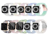 Apple Watch Series 7 6 5 4 3 2 SEステンレス鋼バックルバンドIWATCH 40mm 41mm 45mm2760451用の亀のシェル樹脂リストストラップブレスレット