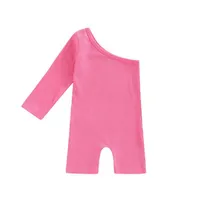 Rompers Baby One Piece Clothing Clothes Toddler Summer Shoulder Long Sleeve Fashion Pit Strip Girls Jumpsuit E7344