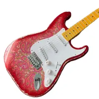 Lvybest China Electric Guitar ST Red Water Transfer Factory Direct Sales Can Be Customized