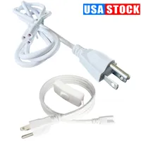 Switch 2 3 Pin LED Tubes Cable connector Wire US Plug power extension for Integration T5 T8 Accessories connection Accessory 100Pcs Usastar