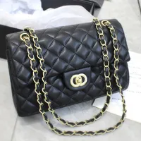 Top Designer bags custom luxury brand Caviar CFhandbag channel Women&#039;s bag 2022leather gold chain crossbody 2.55cm black and white pink cattle