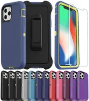 High Impact Hybrid Shockproof Cover Case for iPhone 12 13 Pro Max X XS Max XR Heavy Duty Protection Phone Cases Tempered Glass Y7372432