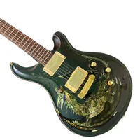 Lvybest China Electric Guitar Green Color The Map Of Dragon Factory Direct Sales Can Be Customized